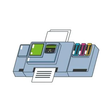 Printer document isolated icon 스톡 일러스트