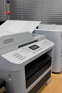 Printer document in office equipment Stock Photos