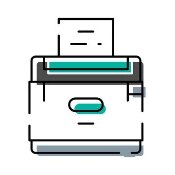 Printer with document paper office equipment concept Stockillustratie