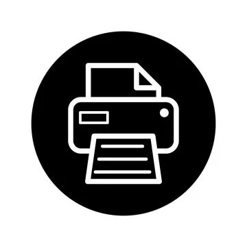 Printer document web icon, printout machine technology flat sign vector illus Illustrazione stock