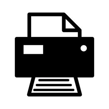 Printer document web icon, printout machine technology flat sign vector illus Stock Illustration