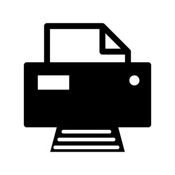 Printer document web icon, printout machine technology flat sign vector illus Stock Illustration
