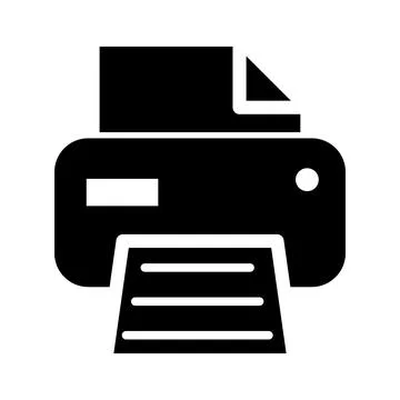 Printer document web icon, printout machine technology flat sign vector illus Illustrazione stock