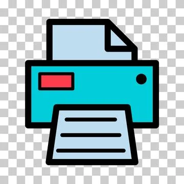 Printer document web icon, printout machine technology flat sign vector illus Stock Illustration