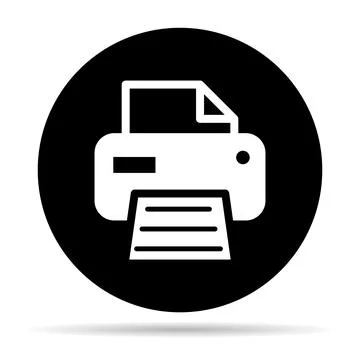 Printer document web shadow icon, printout machine technology flat sign vecto Stock Illustration