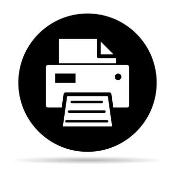 Printer document web shadow icon, printout machine technology flat sign vecto Stock Illustration