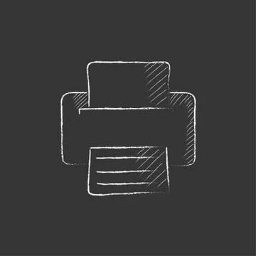 Printer. Drawn in chalk icon Illustrazione stock