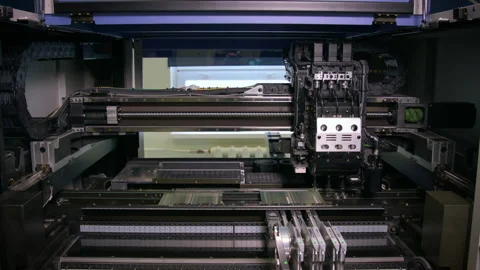 Printer for electronic chips in action Stock Footage 143335701