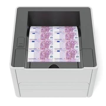 Printer with euro bills Illustration