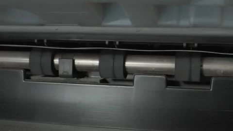 Printer exit roller closeup view Stock Footage 278210653