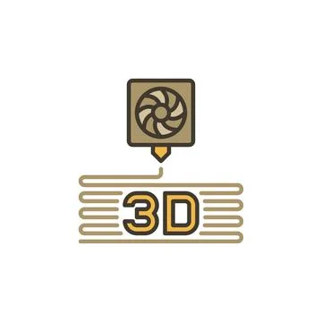 Printer Extruder vector 3D Printing concept colored icon Illustrazione stock