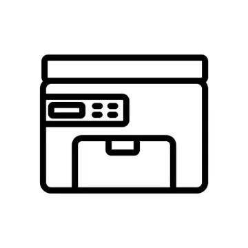 Printer fax electronic equipment icon vector outline illustration Stock Illustration