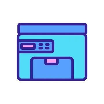 Printer fax electronic equipment icon vector outline illustration Stockillustratie