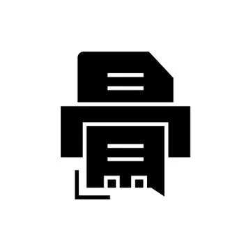 Printer - fax icon, vector illustration, black sign on isolated background Stock Illustration