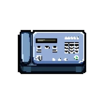 Printer fax machine pixel art vector illustration Stock Illustration