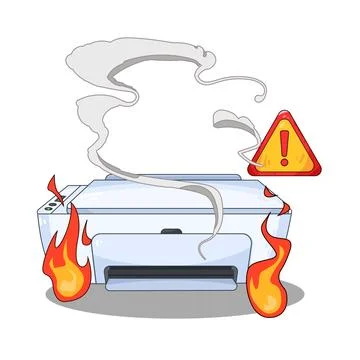 Printer fire illustration Stock Illustration