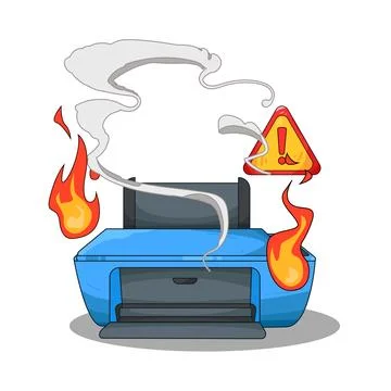 Printer fire illustration Stock-Illustration