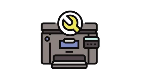Printer fixing repair computer color icon animation 스톡 동영상 326106510