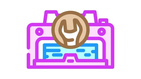 Printer fixing repair computer color icon animation 스톡 동영상 327265631