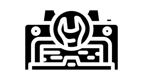 Printer fixing repair computer glyph icon animation Stock Footage 326741841