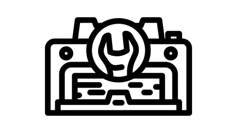 Printer fixing repair computer line icon animation 스톡 동영상 326758563