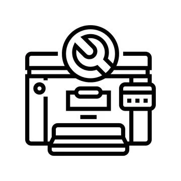 Printer fixing repair computer line icon vector illustration Stock Illustration