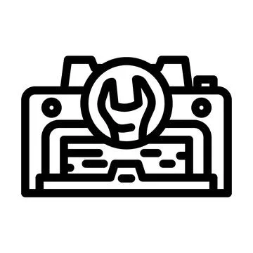 Printer fixing repair computer line icon vector illustration Stock Illustration