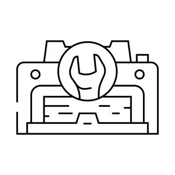 Printer fixing repair computer line icon vector illustration Stock Illustration