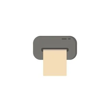 Printer flat icon. clip art Stock Illustration