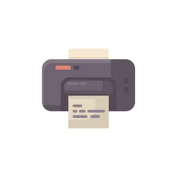 Printer flat icon. clip art Stock Illustration