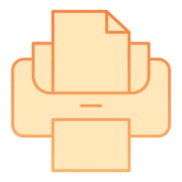 Printer flat icon. Print vector illustration isolated on white. Printout machine 스톡 일러스트