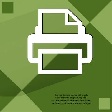 Printer. Flat modern web design on a flat geometric abstract background Stock Illustration