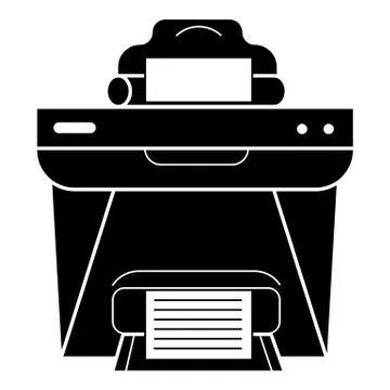 Printer front view icon, simple style Stock Illustration