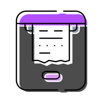 Printer generating paper receipt for a transaction Stock Illustration