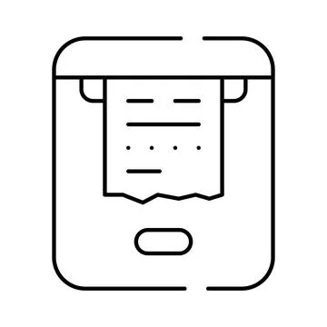 Printer generating paper receipt for transaction or billing Stock Illustration