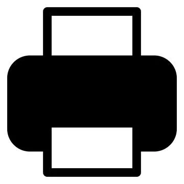 Printer glyph icon isolated on white background Stock Illustration