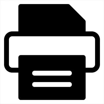 Printer glyph icon vector illustration isolated on white background 스톡 일러스트