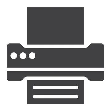 Printer glyph icon, web and mobile, fax sign Stock Illustration