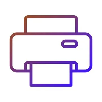 Printer Gradient Icon Modern Office Equipment Illustrazione stock