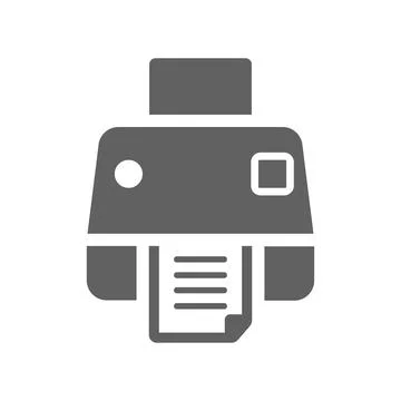 Printer gray icon, digital printing machine 库存插图