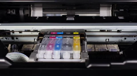 Printer head moving left and right. Stock Footage 47264169