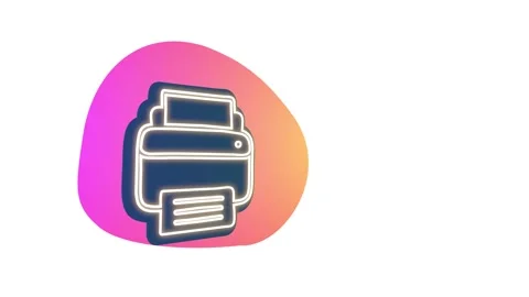The printer icon. Appliances. Animation. Colored background. Stock Footage 260877626