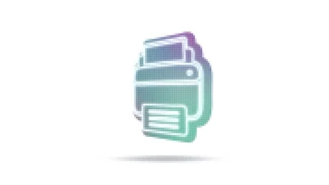 The printer icon. Appliances. Animation. White background. Video stock 260877676
