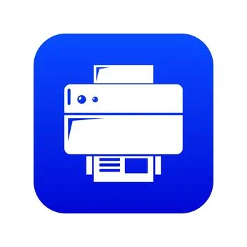 Printer icon blue 스톡 일러스트