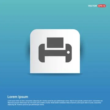 Printer icon - Blue Sticker button Illustrazione stock