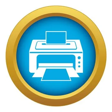 Printer icon blue vector isolated 스톡 일러스트