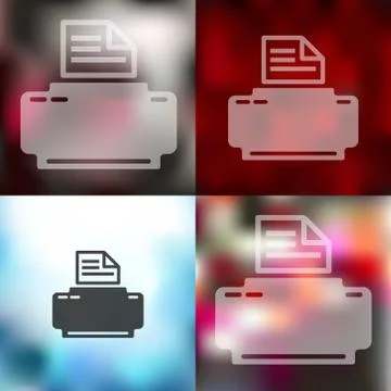 Printer icon on blurred background Stock Illustration