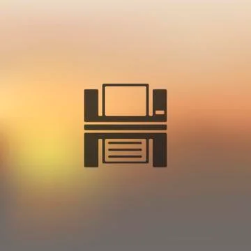 Printer icon on blurred background 스톡 일러스트