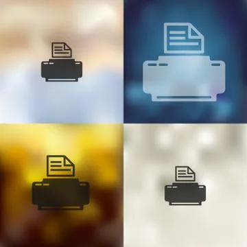 Printer icon on blurred background 스톡 일러스트