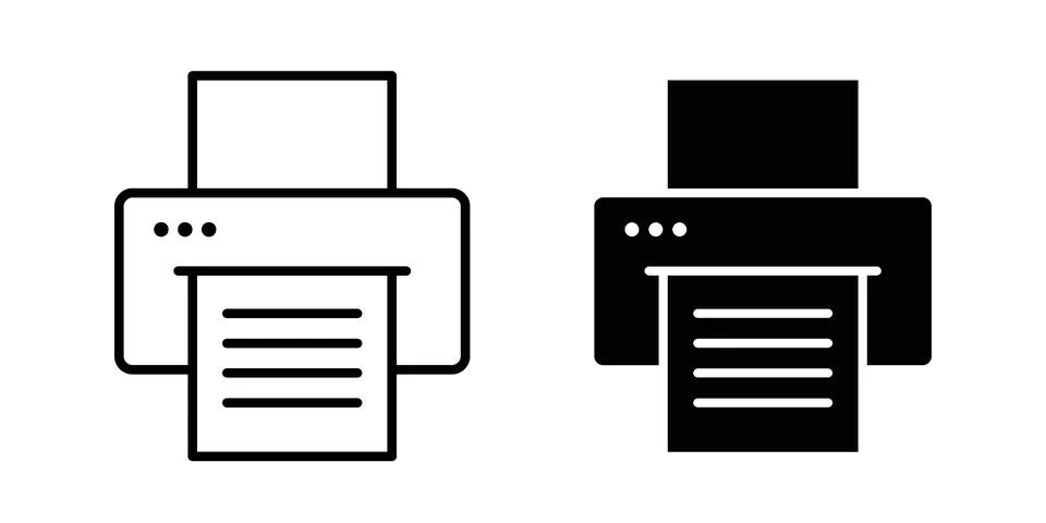 Printer icon bundle for website design projects Stockillustratie
